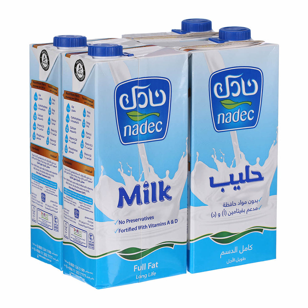 Nadec Full Fat  Milk 1Litre X 4 Pieces