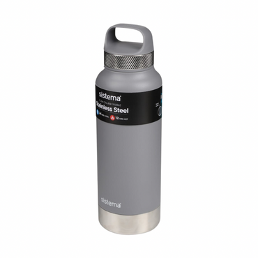 Sistema 1 Liter Stainless Steel drink bottle, Silver Color