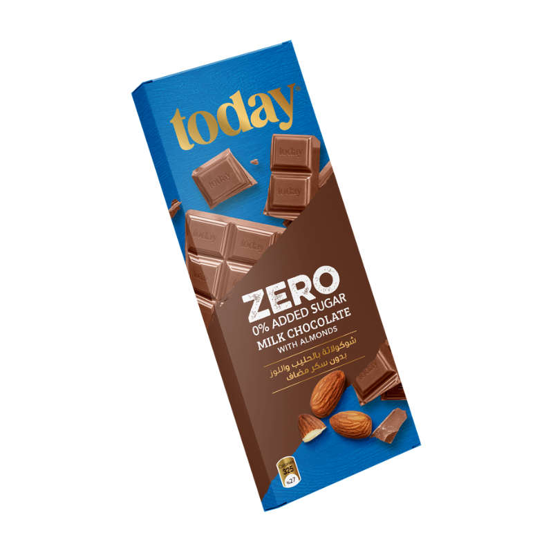 Today Milk Chocolate with Almond Nuts No Sugar Added 65g