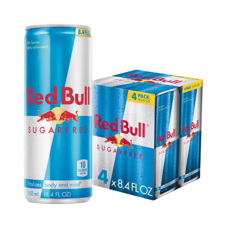 Red Bull Energy Drink Sugar Free 250ml Pack of 4