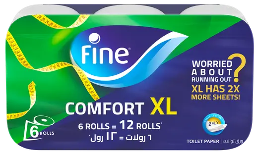 Fine Comfort XL Toilet Paper Rolls 6 Rolls