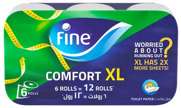 Fine Comfort XL Toilet Paper Rolls 6 Rolls