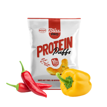 Kitco Bliss Chips Pro Protein Corn Puffs Sweet Chili Pepper Flavor 50g