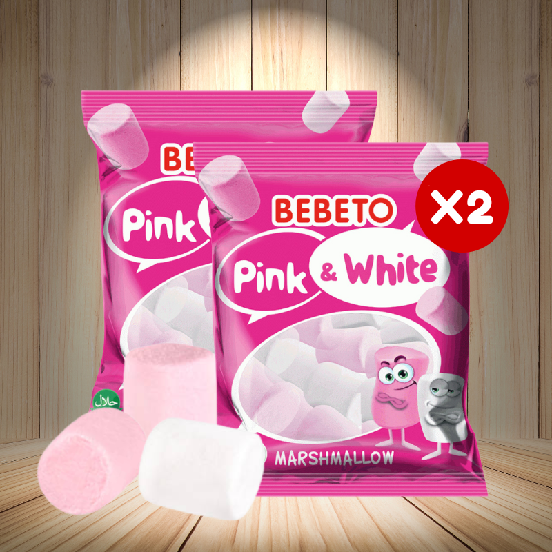 Bebeto Pink & White Marshmallow 60g x 2 Pcs