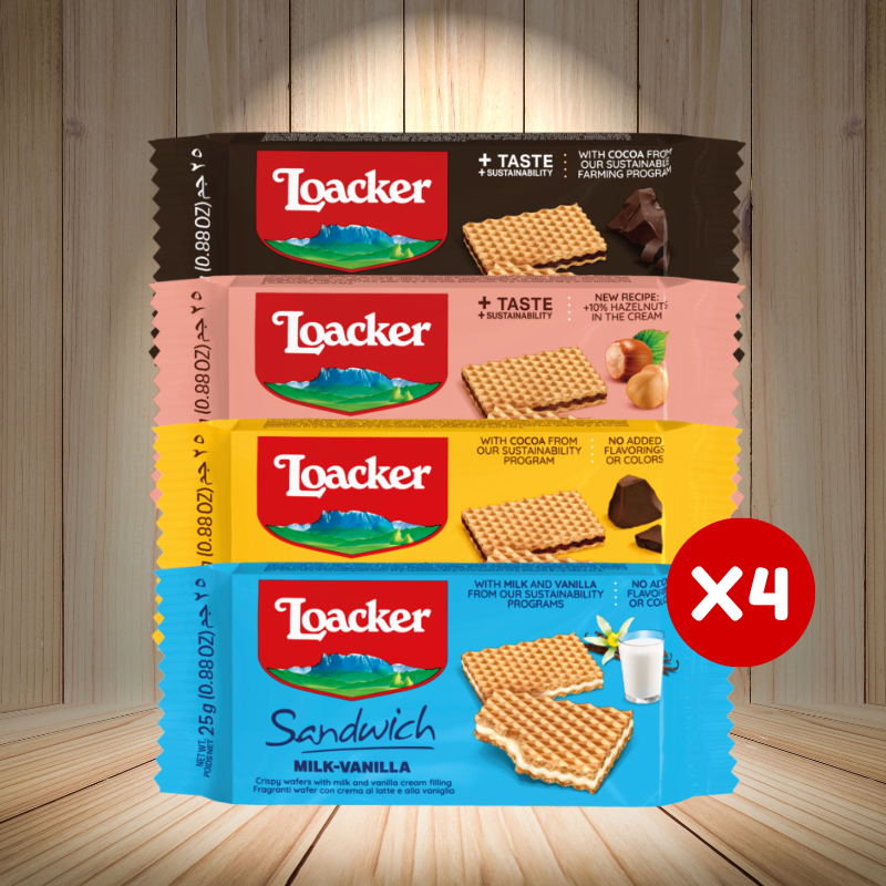 Loacker Sandwich Wafers 25 g x 4 Pcs