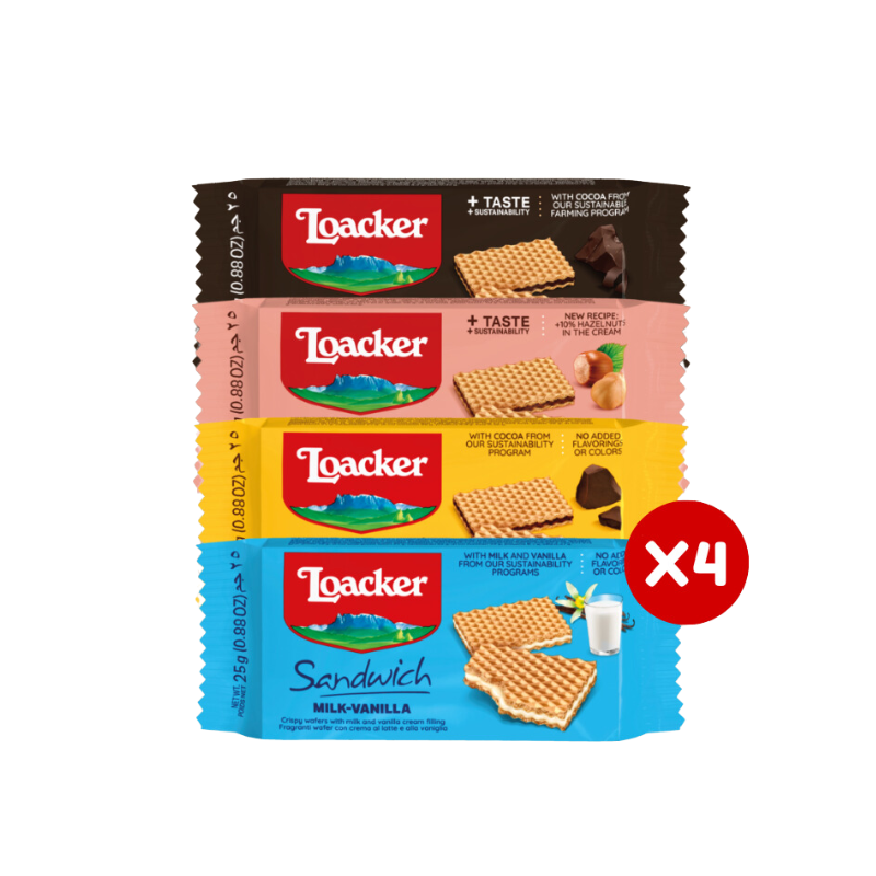 Loacker Sandwich Wafers 25 g x 4 Pcs