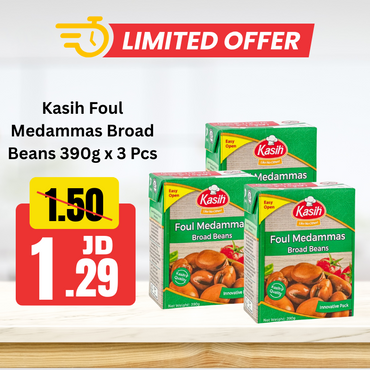 Kasih Foul Medammas Broad Beans 390 g*3 Pcs