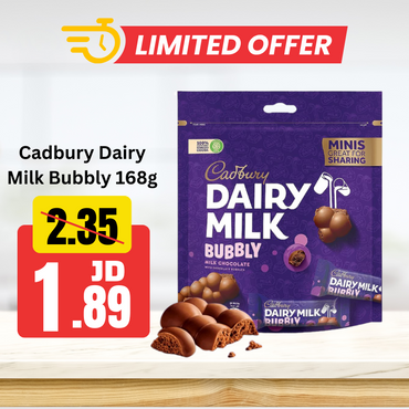 Cadbury Dairy Milk Bubbly 168g