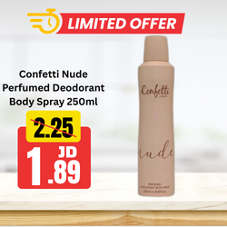 Confetti Nude Perfumed Deodorant Body Spray 250ml