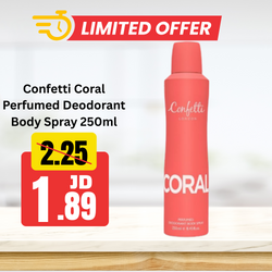 Confetti Coral Perfumed Deodorant Body Spray 250ml