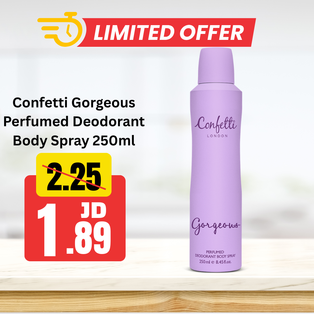 Confetti Gorgeous Perfumed Deodorant Body Spray 250ml