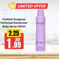 Confetti Gorgeous Perfumed Deodorant Body Spray 250ml