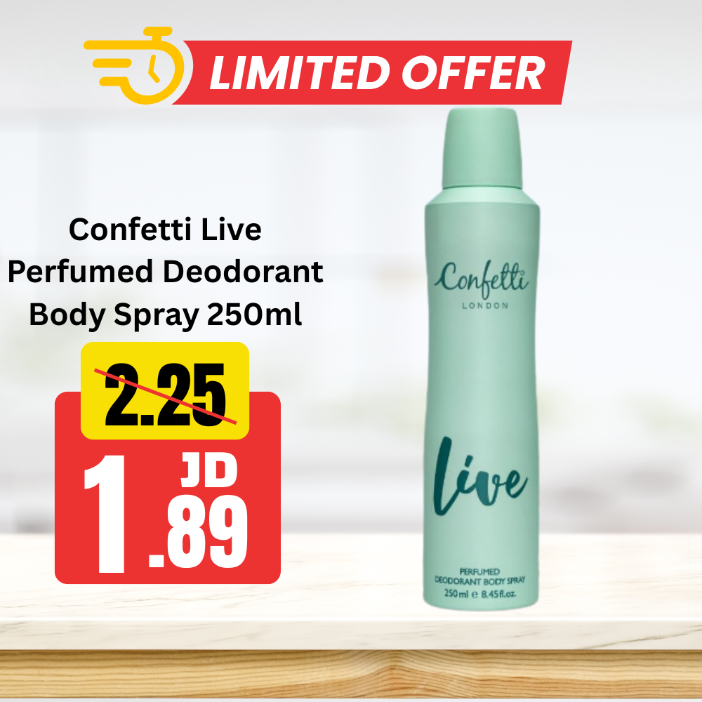 Confetti Live Perfumed Deodorant Body Spray 250ml