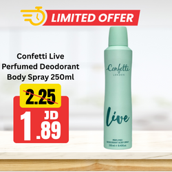 Confetti Live Perfumed Deodorant Body Spray 250ml