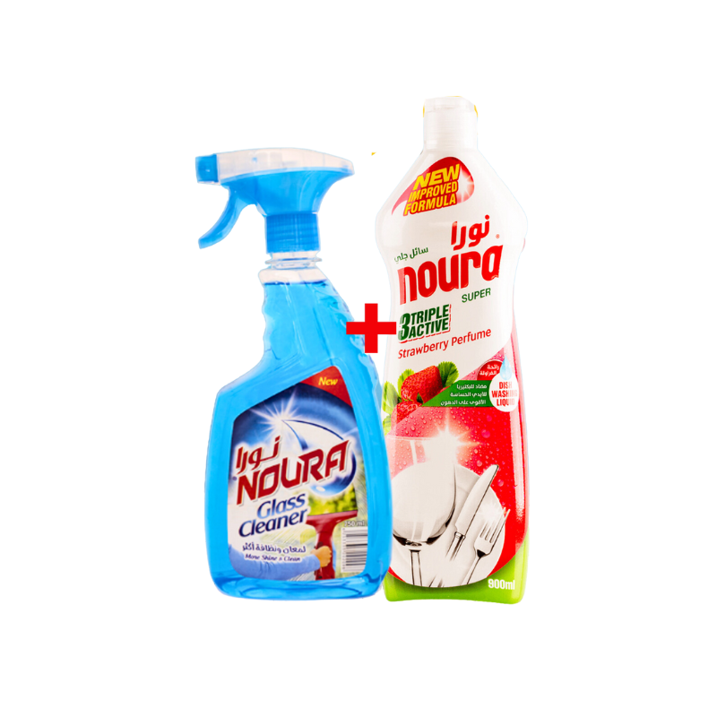 Noura Dish Washing 900ml + Glass Cleaner 750ml