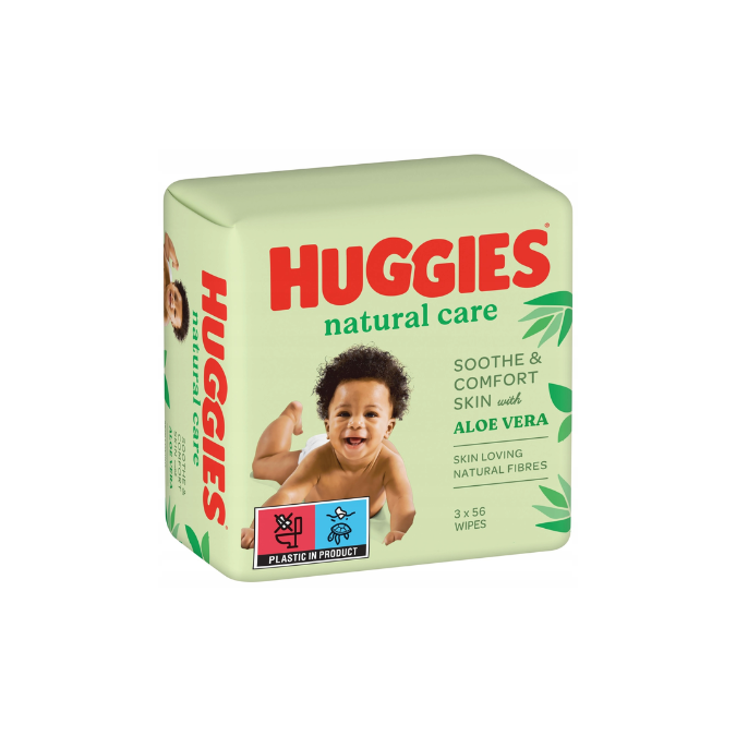 HUGGIES Natural wet wipes (3 × 56 pcs)