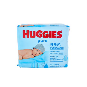 Huggies Baby Wet Wipes Pure 168 Wipes 3 packsX56