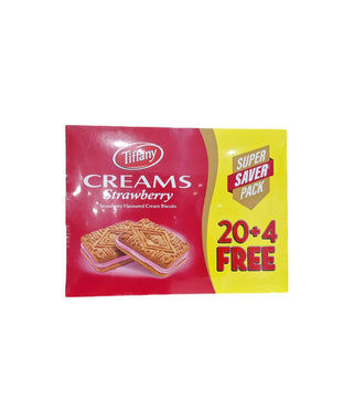 Tiffany Creams Strawberry Flavored Cream Biscuits 16g* 20*4 Pcs