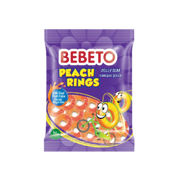 Bebeto Peach Rings Jelly Candy 80g