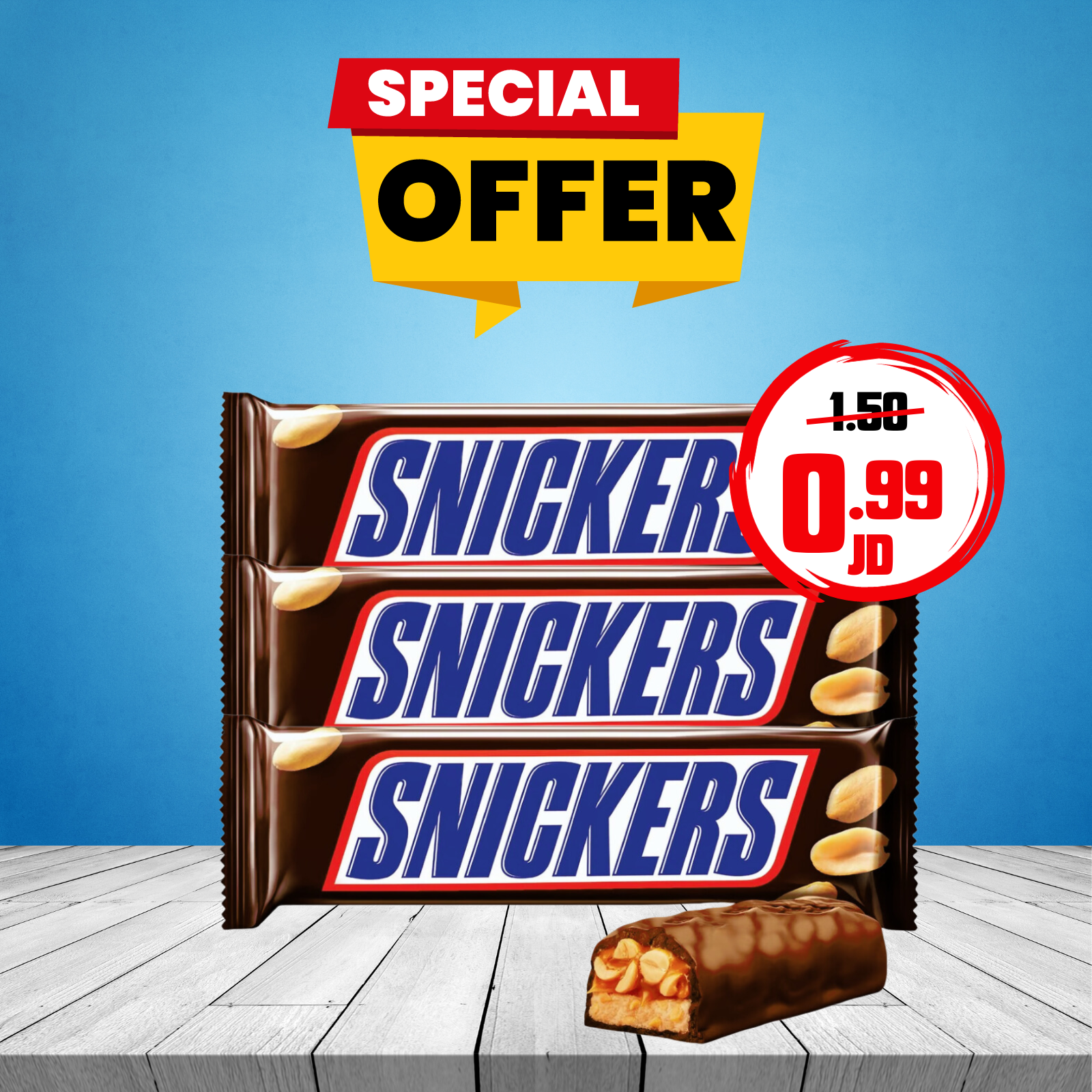 Snickers single Chocolate 40g x 3 Pcs