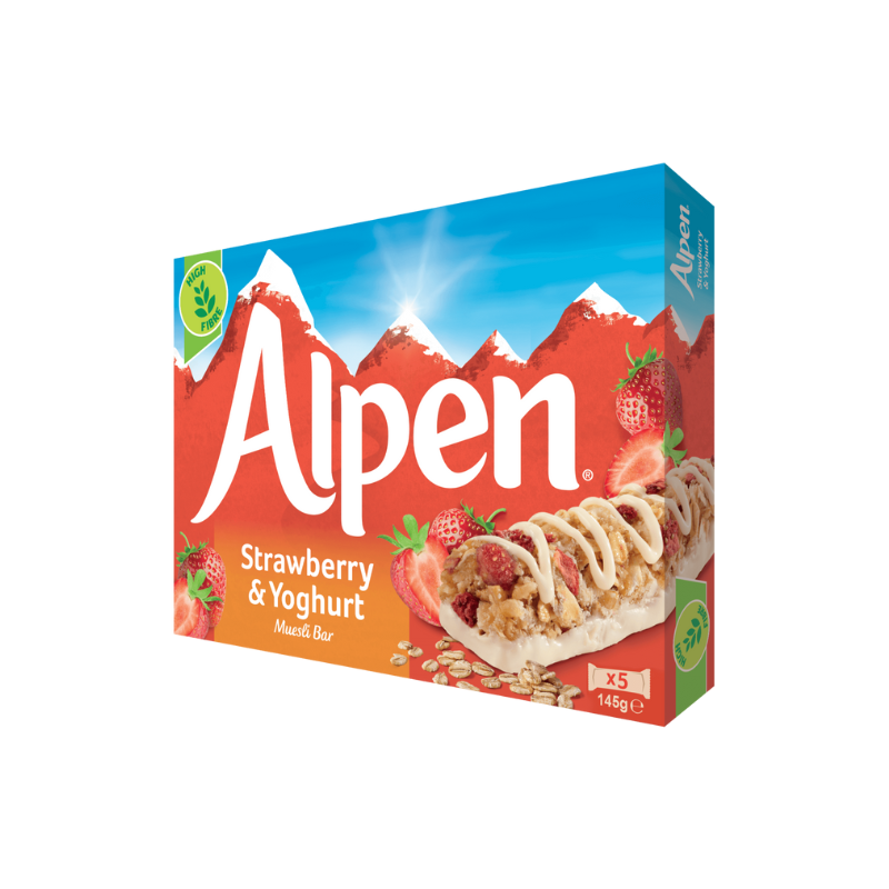 Alpen Strawberry And Yoghurt Cereal Bars  145g