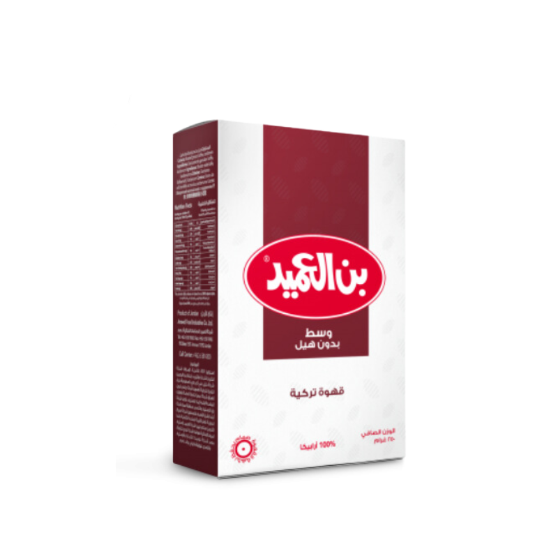 Alameed Turkish Coffee Medium without Cardamom 250g