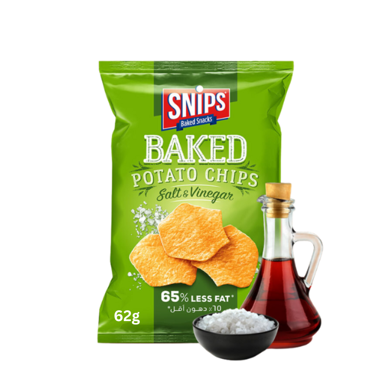 Snips Baked Potato Chips Salt & Vinegar 62g