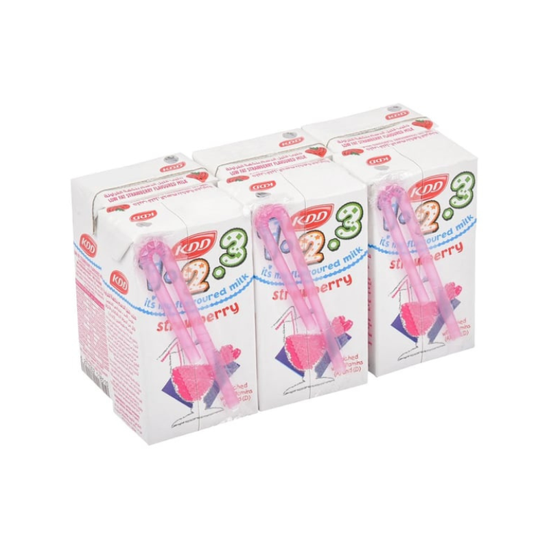 KDD Strawberry Milk - 125ml x 6 Pcs