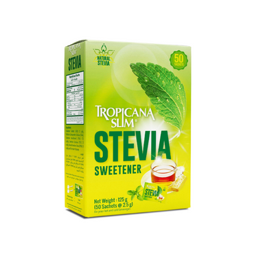 Tropicana Slim Stevia Sweetener 50 Sachets 125g