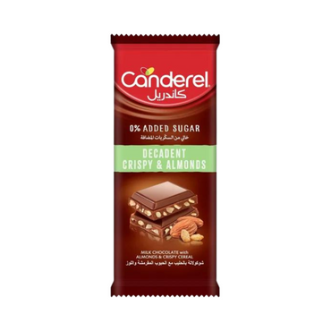 Canderel Roasted Crispy Almond Chocolate Bar No Add Sugar 100g
