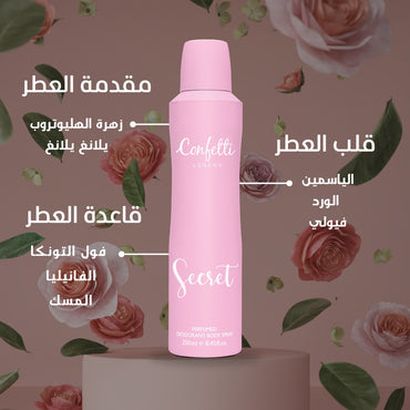 Confetti Secret Perfumed Deodorant Body Spray 250ml