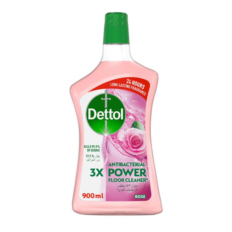 Dettol 3x Antibacterial Power Floor Cleaner-Rose 900 ml