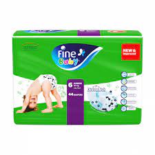 Fine Baby Junior Diapers Size 6 / 16+ Kg Double Lock 44 Dippers