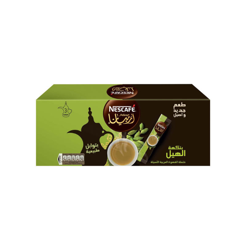 Nescafe Instant Arabiana Coffee Mix With Cardamom Flavor 3 Big Sticks