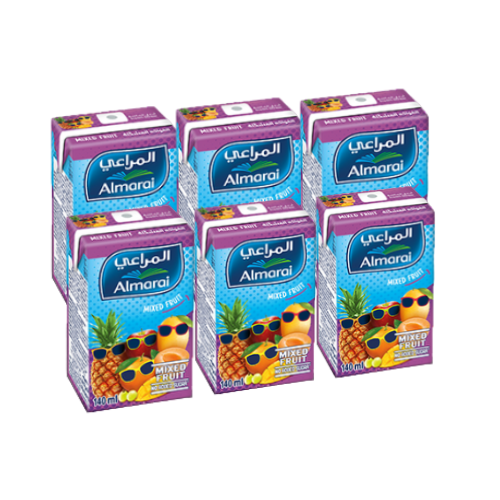 Almarai Juice Mixed Fruit No Added Sugar 6x140mL