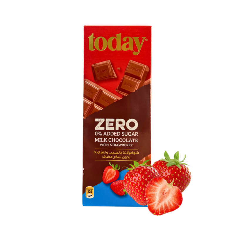 Today Milk Chocolate with Strawberry Zero Added Sugar 65g