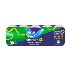 Fine Comfort XL Toilet Paper, 2 Ply, 10 Rolls