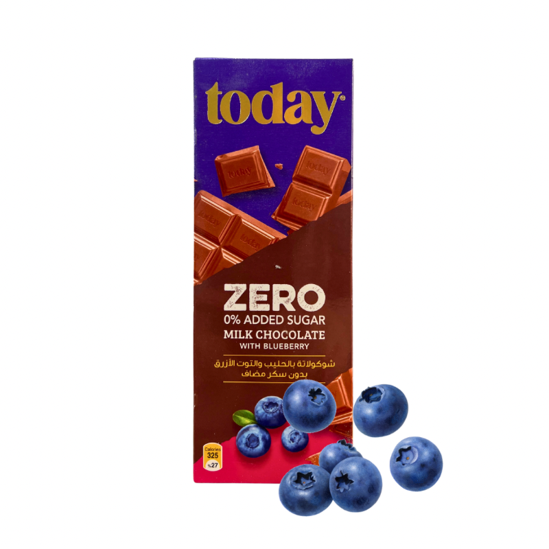 Today Milk Chocolate with Blueberry Zero Added Sugar 65g