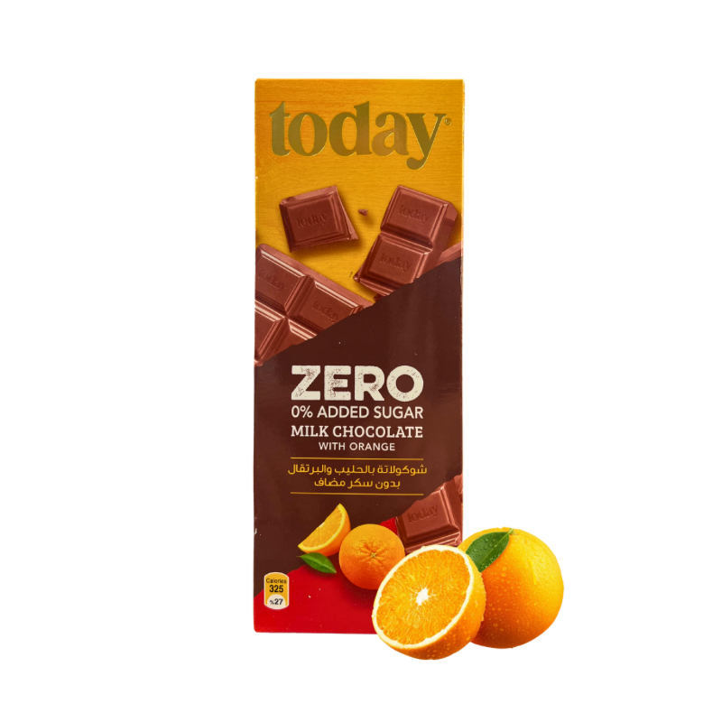 Today Milk Chocolate with Orange Zero Added Sugar 65g