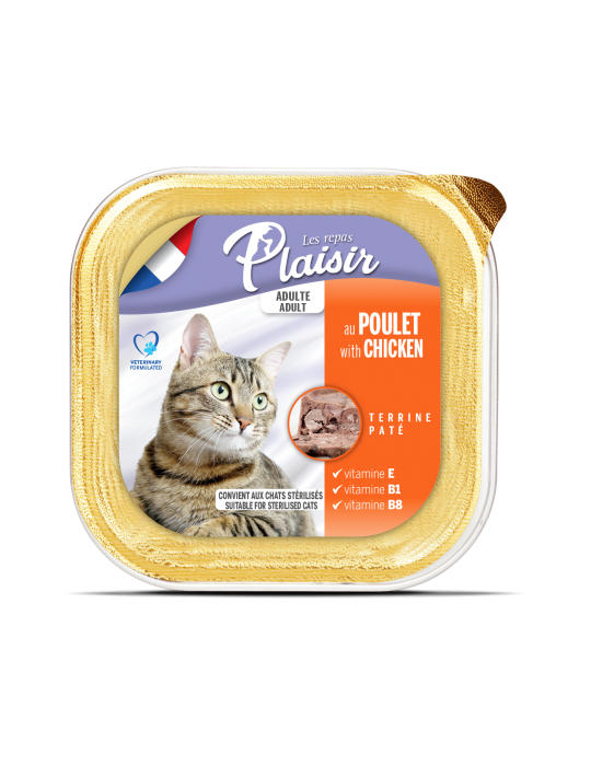 Plaisir Cat Wet Food Adult Pate With Chicken 100g