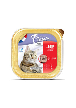 Plaisir Cat Wet Food Adult Pate With Beef ‏ 100g