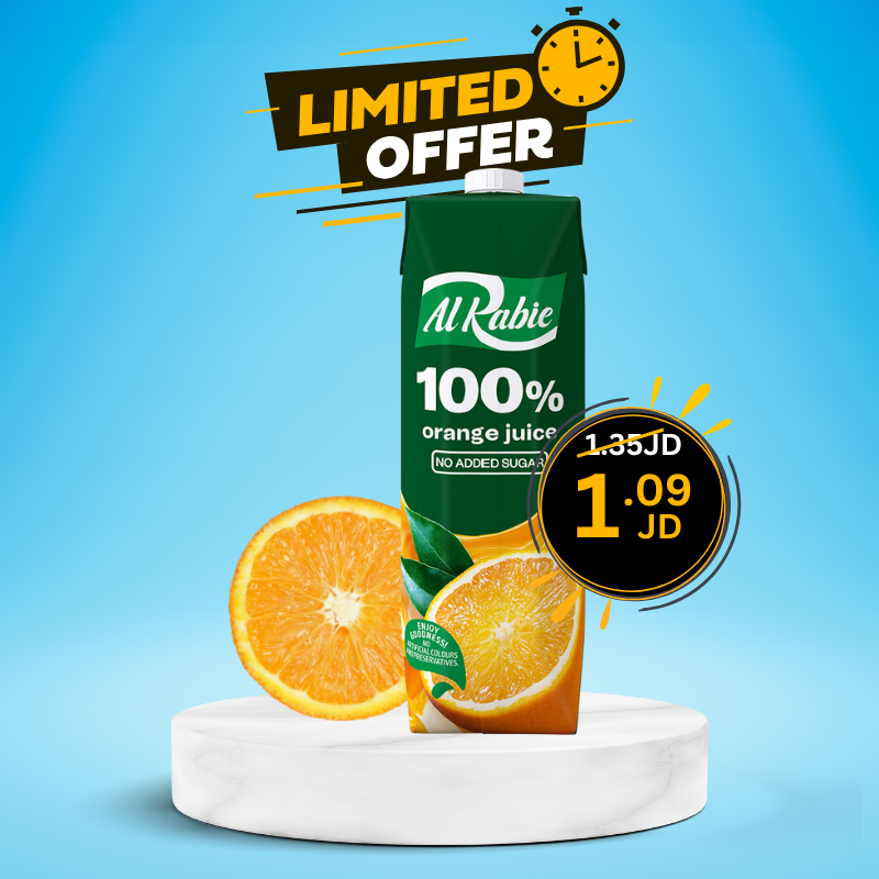 Al Rabie Orange Juice - No Added Sugar 1L