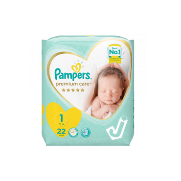 German Pampers Premium Care New Born No.1 (2-5 KG ) 22 Diapers