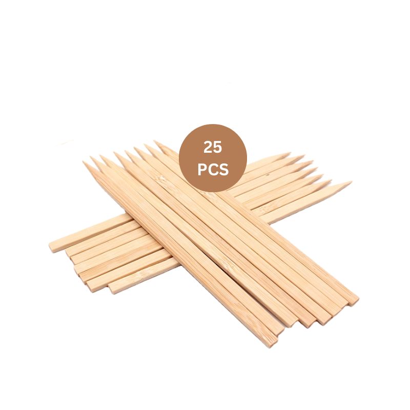 Bamboo Skewers Barbecue Wood Sticks for Outdoor Picnic - 25 Pcs