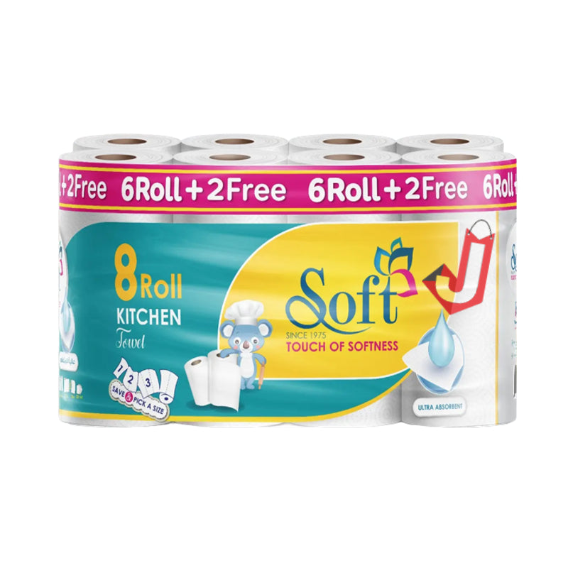 Soft Kitchen Roll Soft 6+2 Rolls