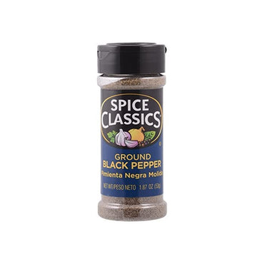 Spice Classics Ground Black Pepper, 1.87 Ounce, Plastic Shaker