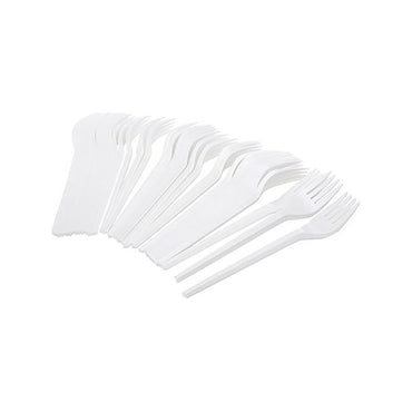 White Plastic Fork 100 Pcs