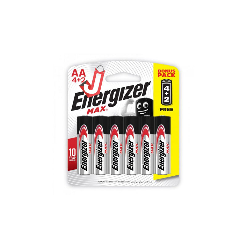 Energizer Max Battery AA 4+2