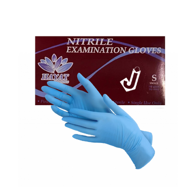 Hayat Nitrile Examination gloves - Size Small - 100 Pcs