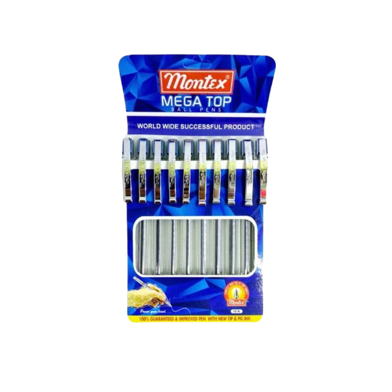Montex Mega Top Ball Pen 10 Pcs
